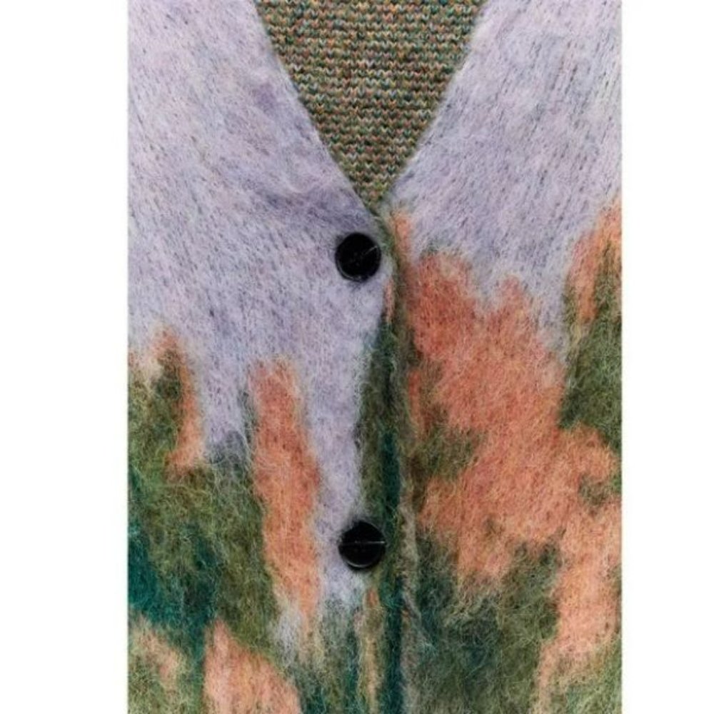 ZARA LANDSCAPE KNIT COAT LONG SLEEVES - Picture 8 of 10